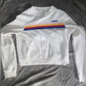Hollister, white cropped sweatshirt, medium